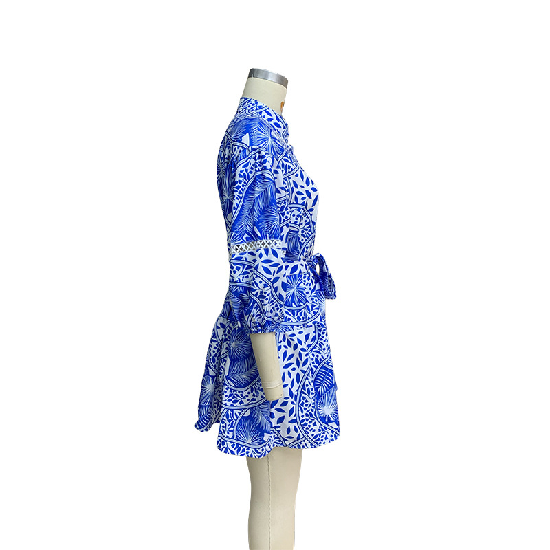 Spring Women's Fashion Print Beach Holidays Dress