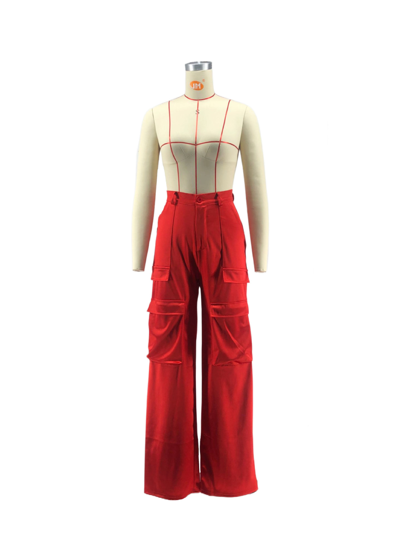Women Casual Zipper Solid Pocket Zipper Trousers
