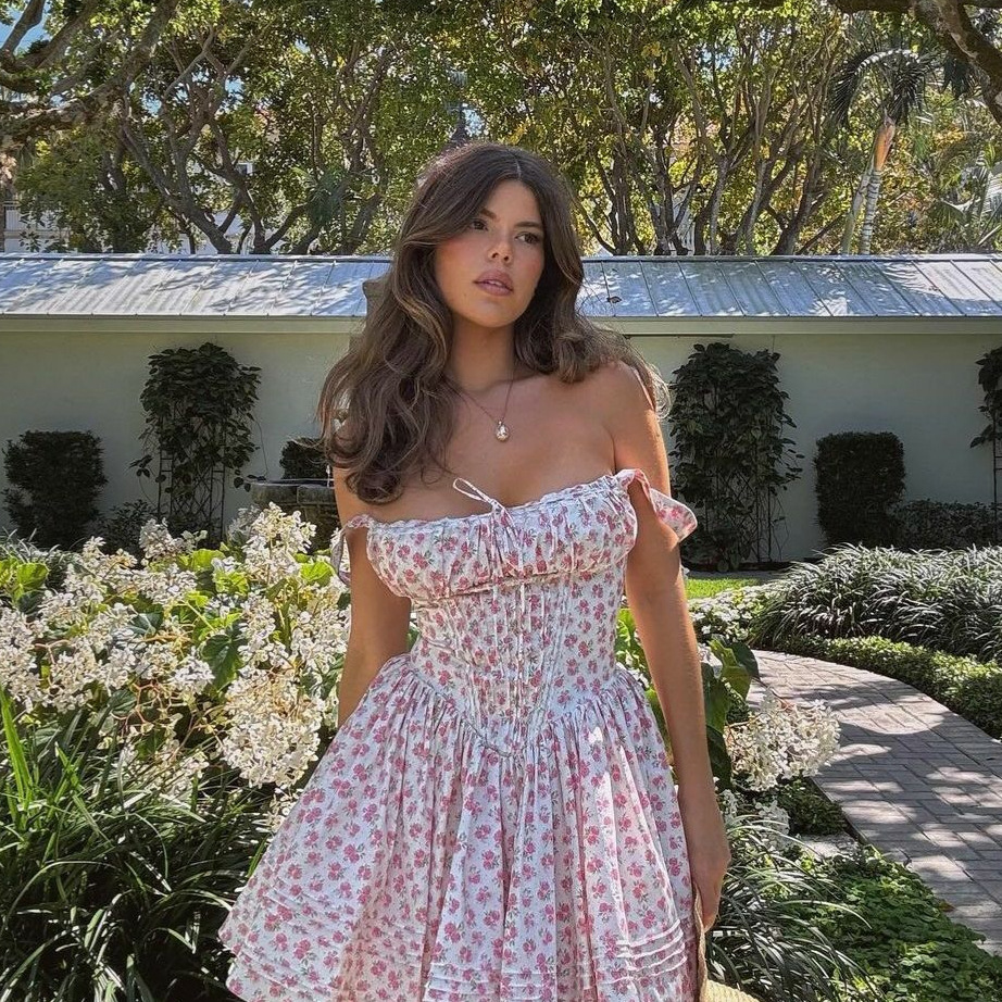 Summer Floral Strap Mini Dress