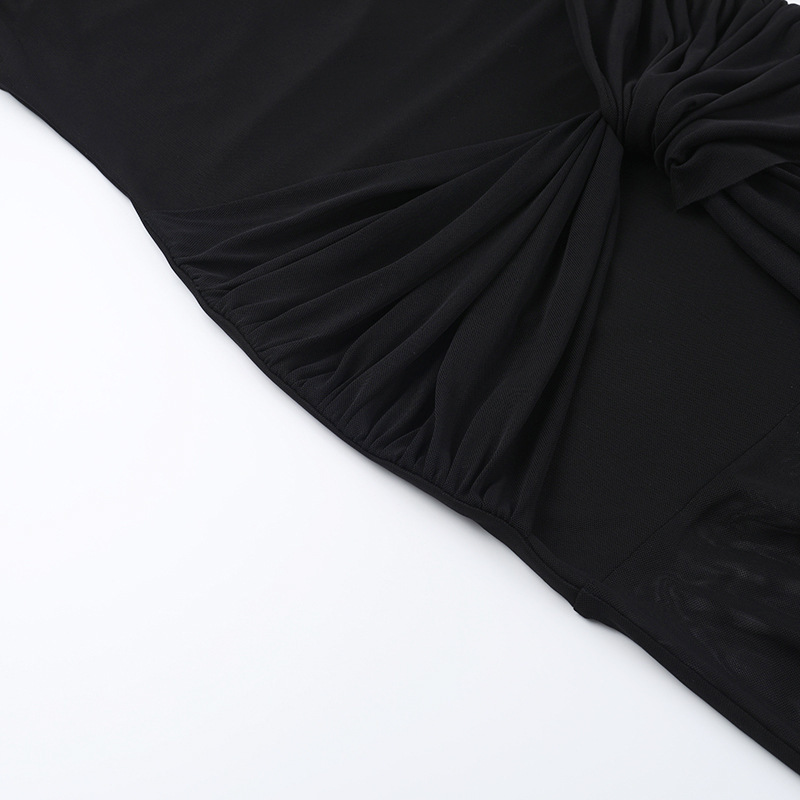 Women Summer Sexy Ribbon Half High Neck Sleeveless Dress