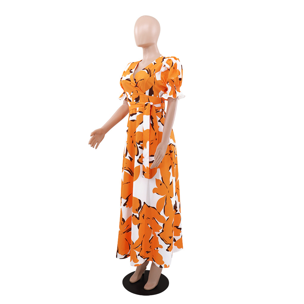 Women Princess Sleeve Print Summer Dress
