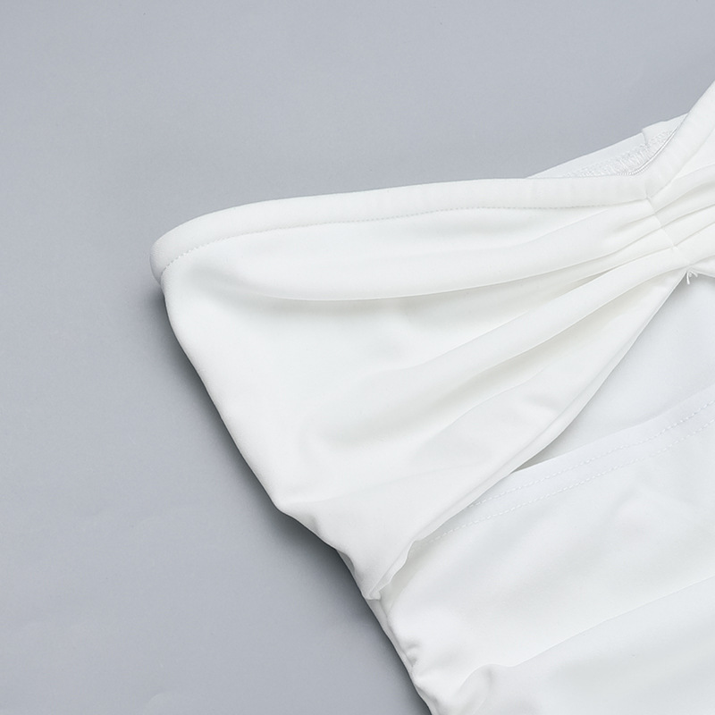 Women Summer Women Beach Holidays Strapless Hollow Dress