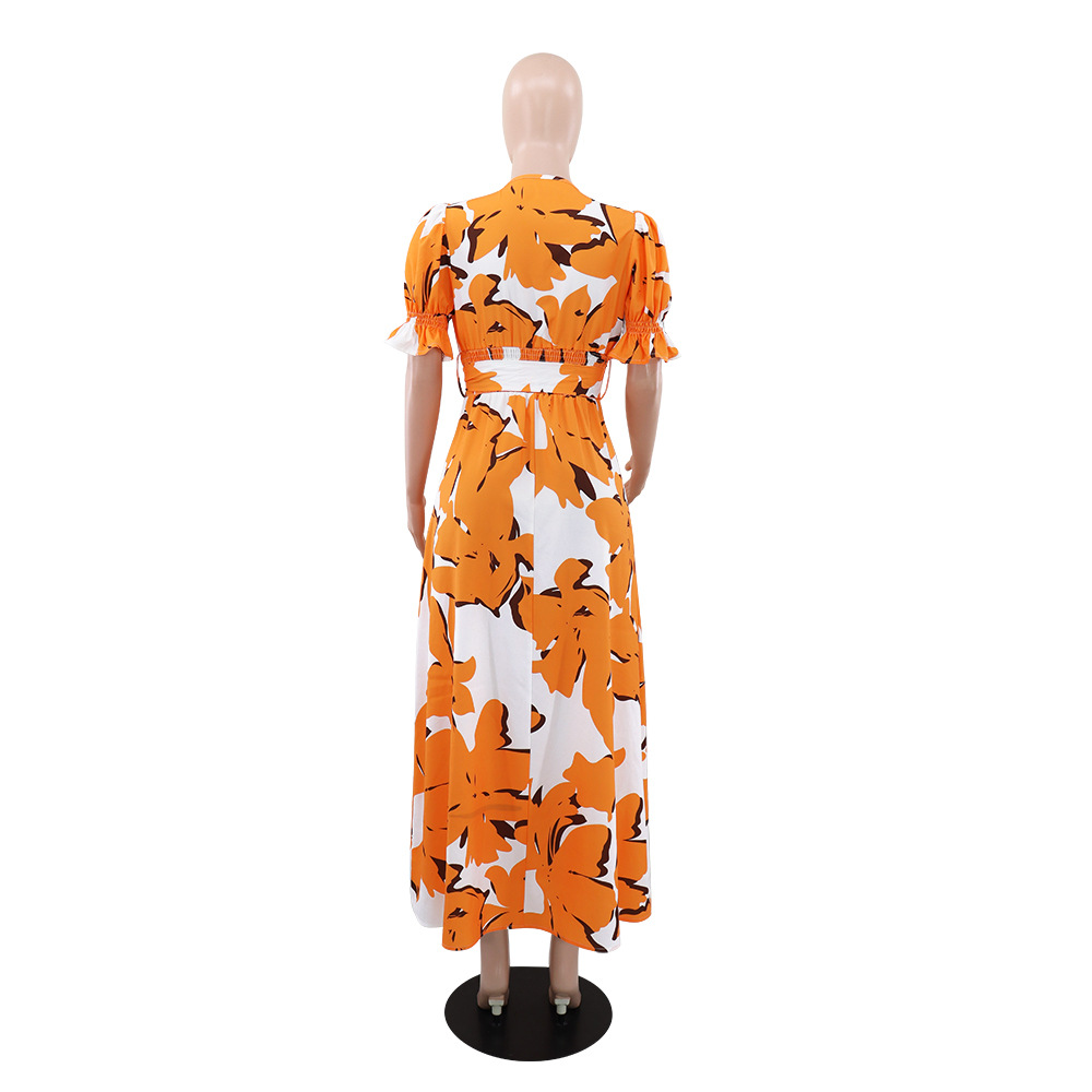 Women Princess Sleeve Print Summer Dress
