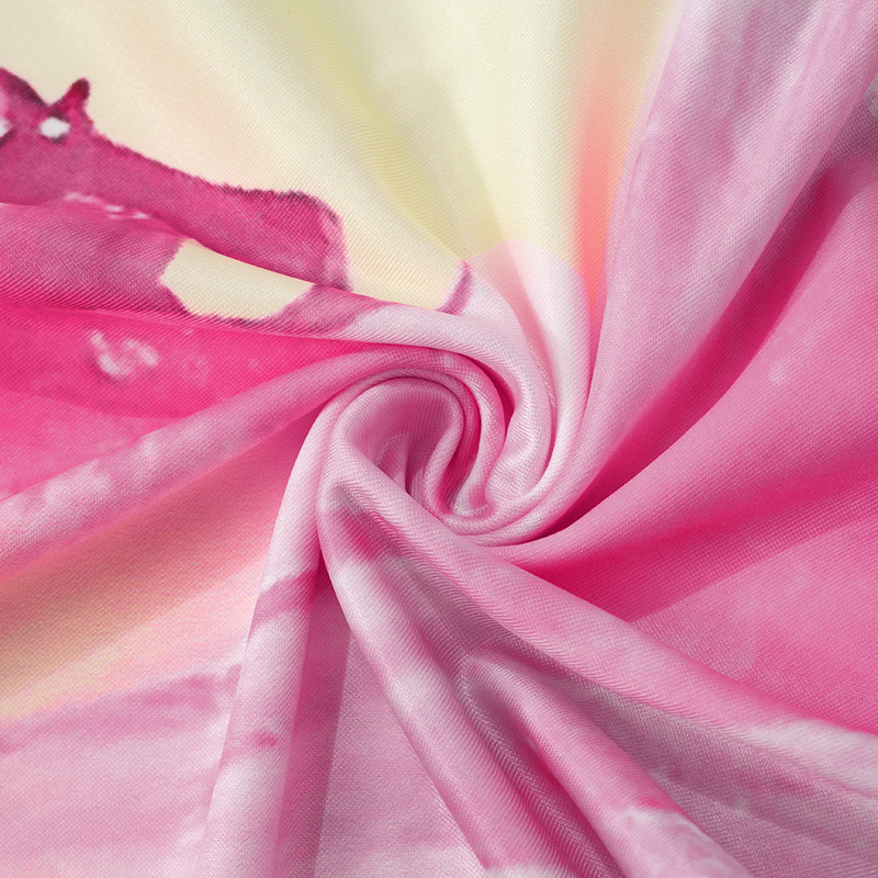 Women Summer Flower Print Suspender Top and Skirt Two Piece Set