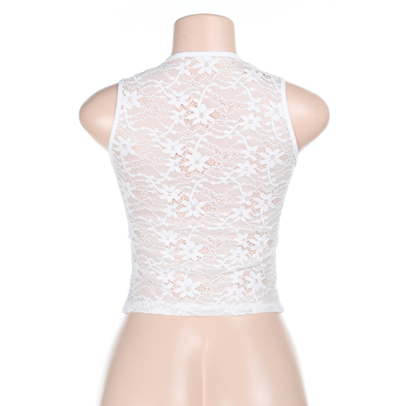 Women Suspender Sexy Backless Lace Top