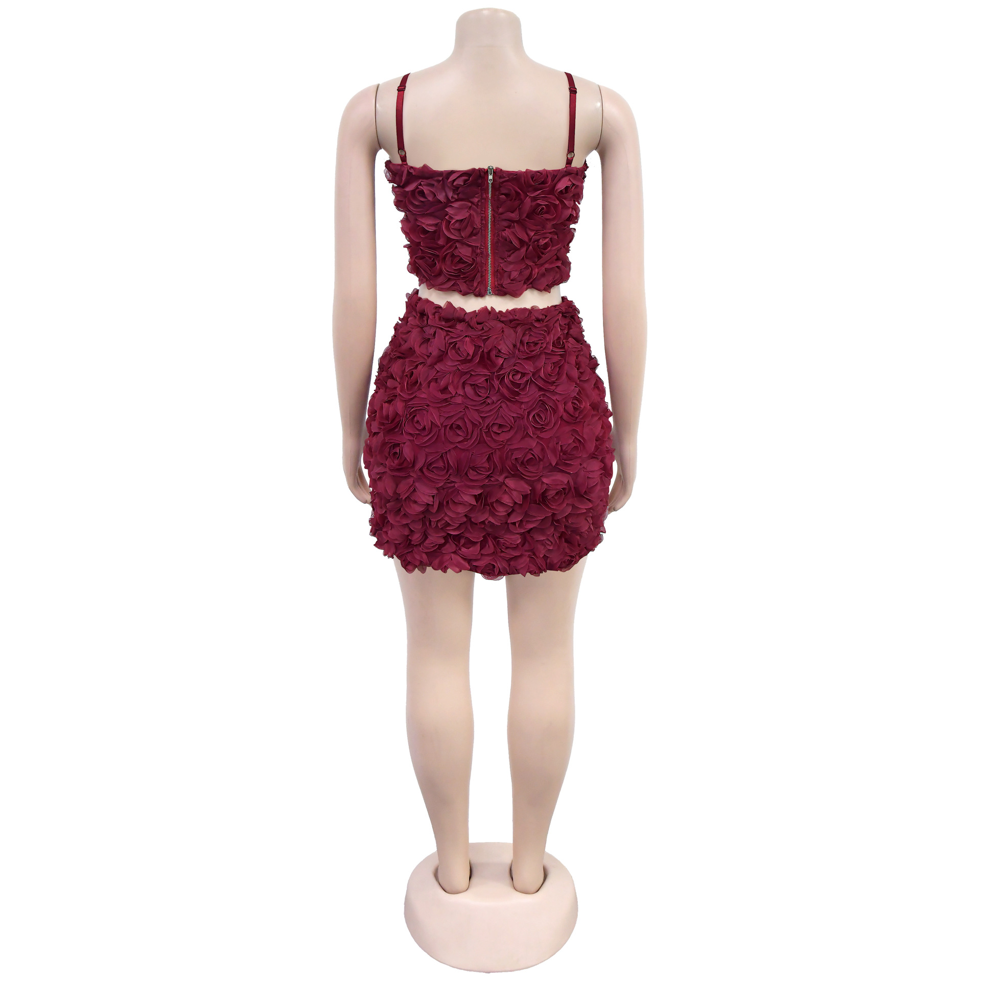 Women strapless sexy top and skirt two pieces set