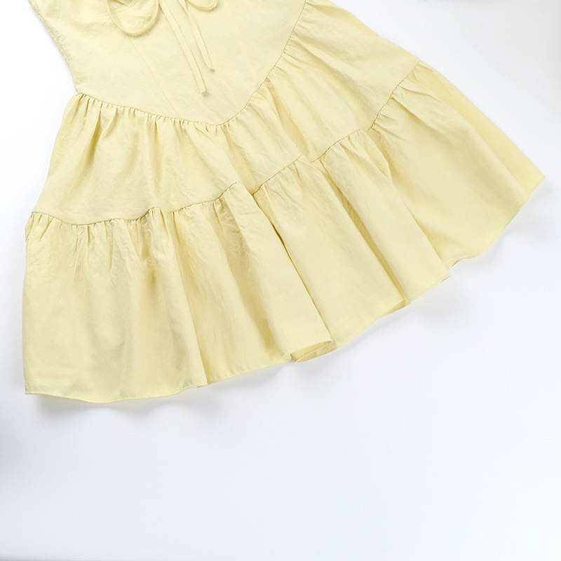 Women Sexy Summer Patchwork Lace-up Dress