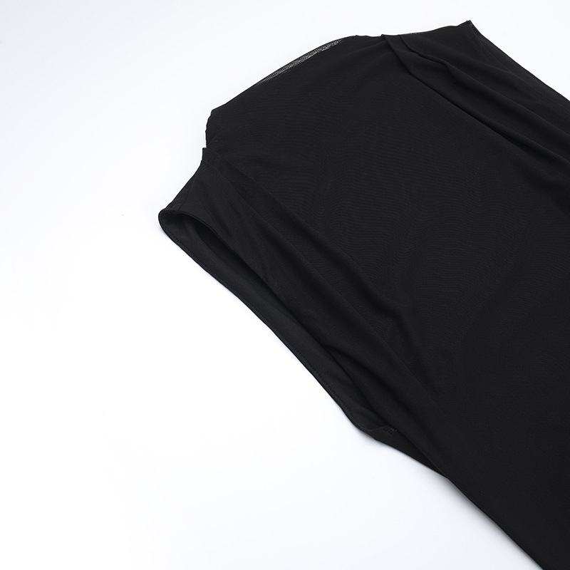 Women Summer Sexy Ribbon Half High Neck Sleeveless Dress