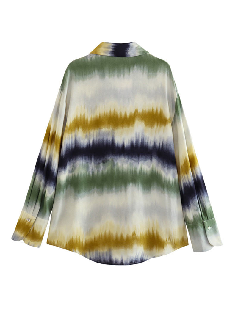 Women summer tie-dye printed shirt and trousers Two Piece Set