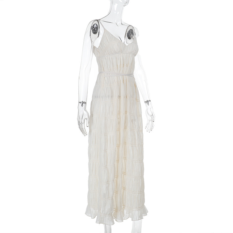 Women Spring Sexy V Neck Strap Dress