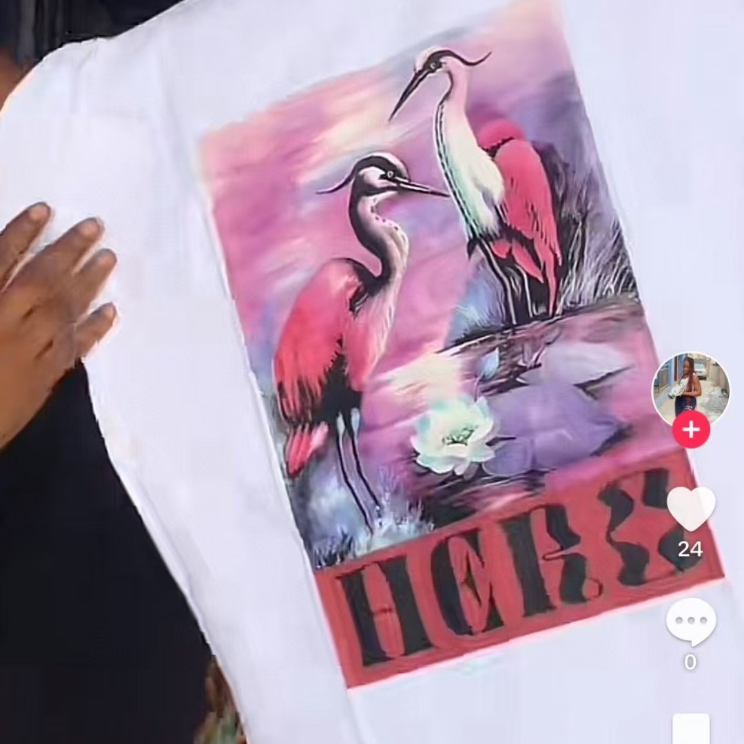 Women American straight shoulder short-sleeved T-shirt summer half-sleeved top