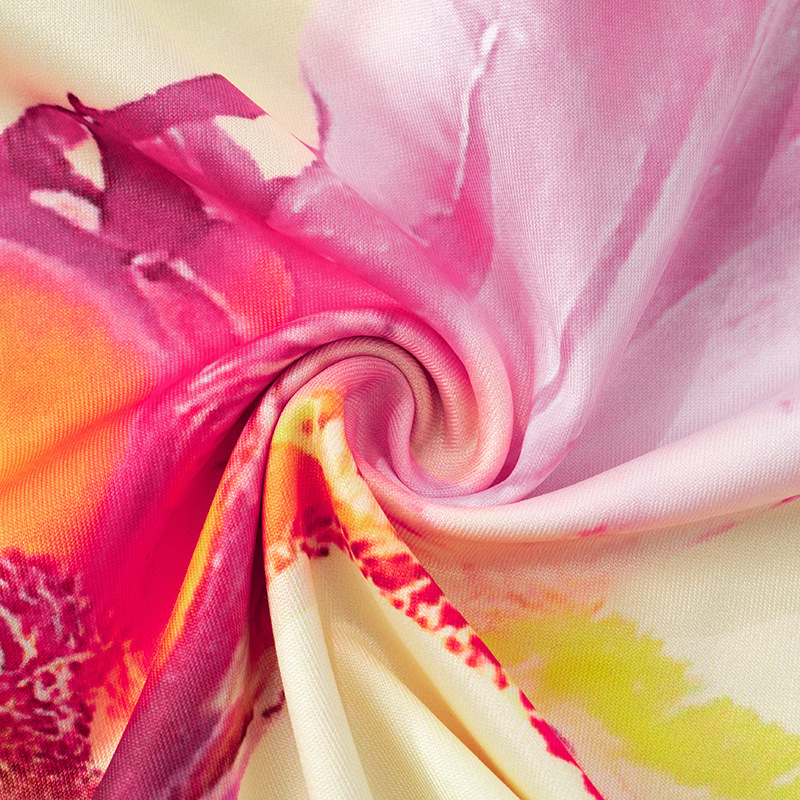 Women Summer Flower Print Suspender Top and Skirt Two Piece Set