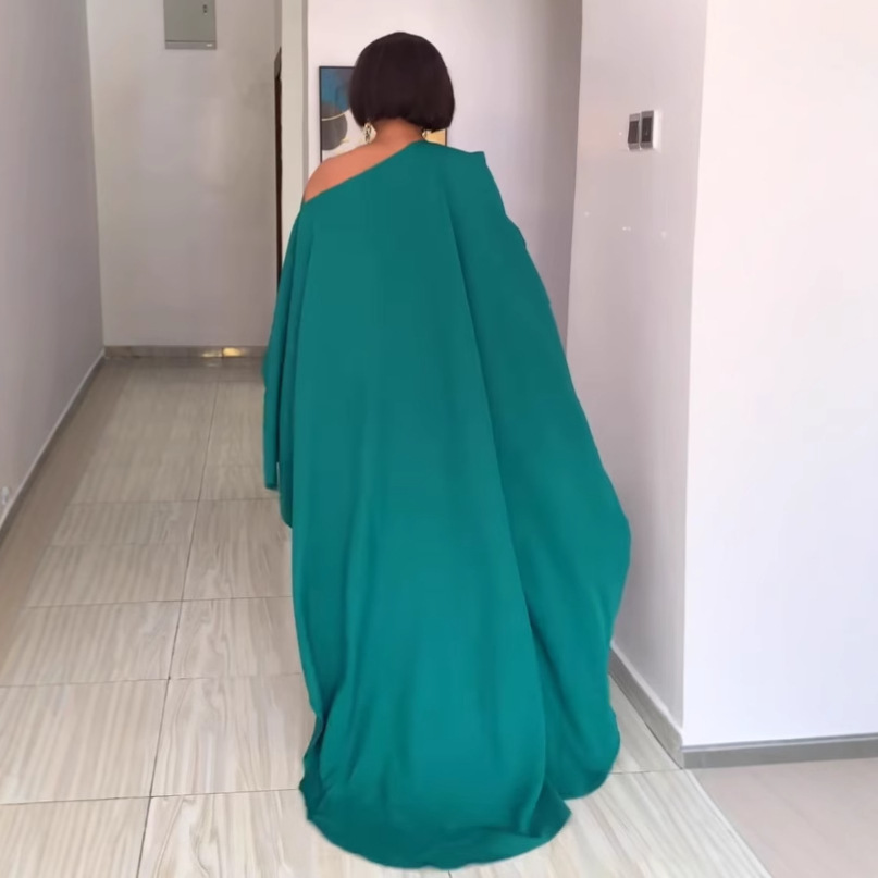 Women Solid Slash Shoulder Wide Leg Jumpsuit