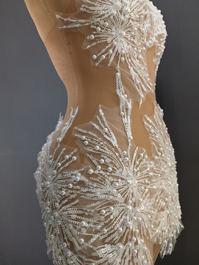 Fashion Halter Neck Strap Mini Dress Nude See-Through Sexy Party Dress