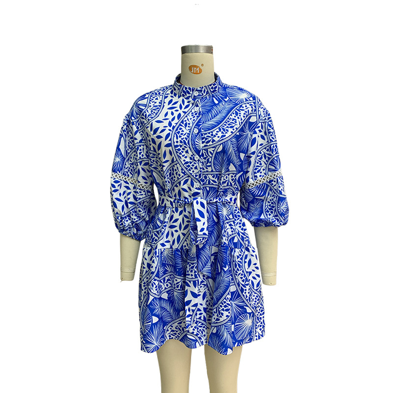 Spring Women's Fashion Print Beach Holidays Dress