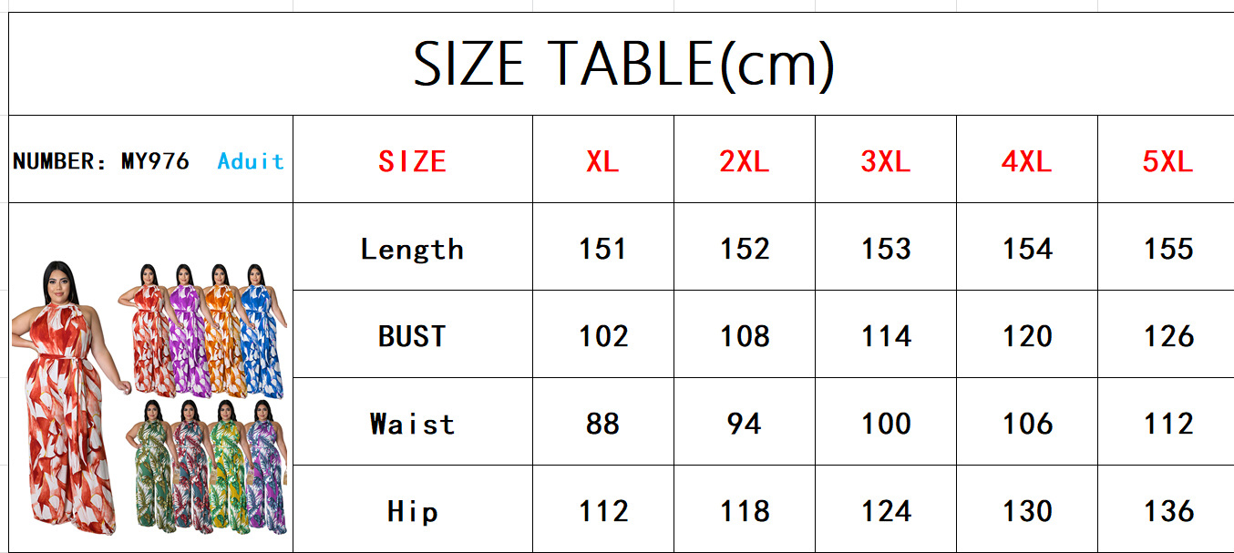 Plus Size Women Holidays Casual Print Jumpsuit