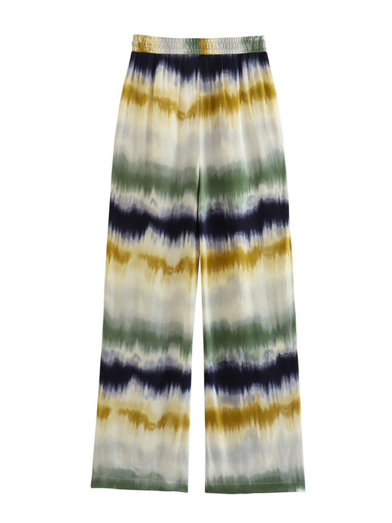 Women summer tie-dye printed shirt and trousers Two Piece Set