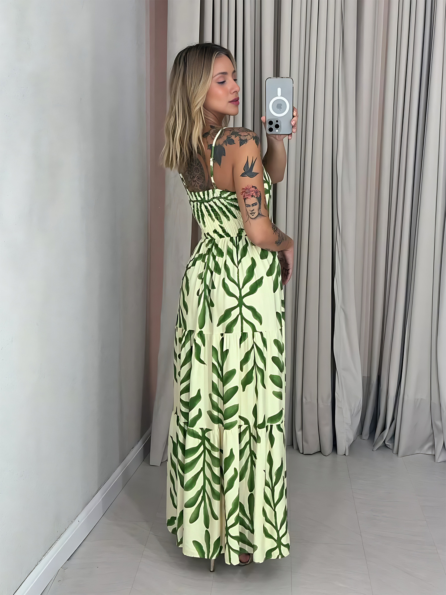 Women Print Suspender Casual Dress