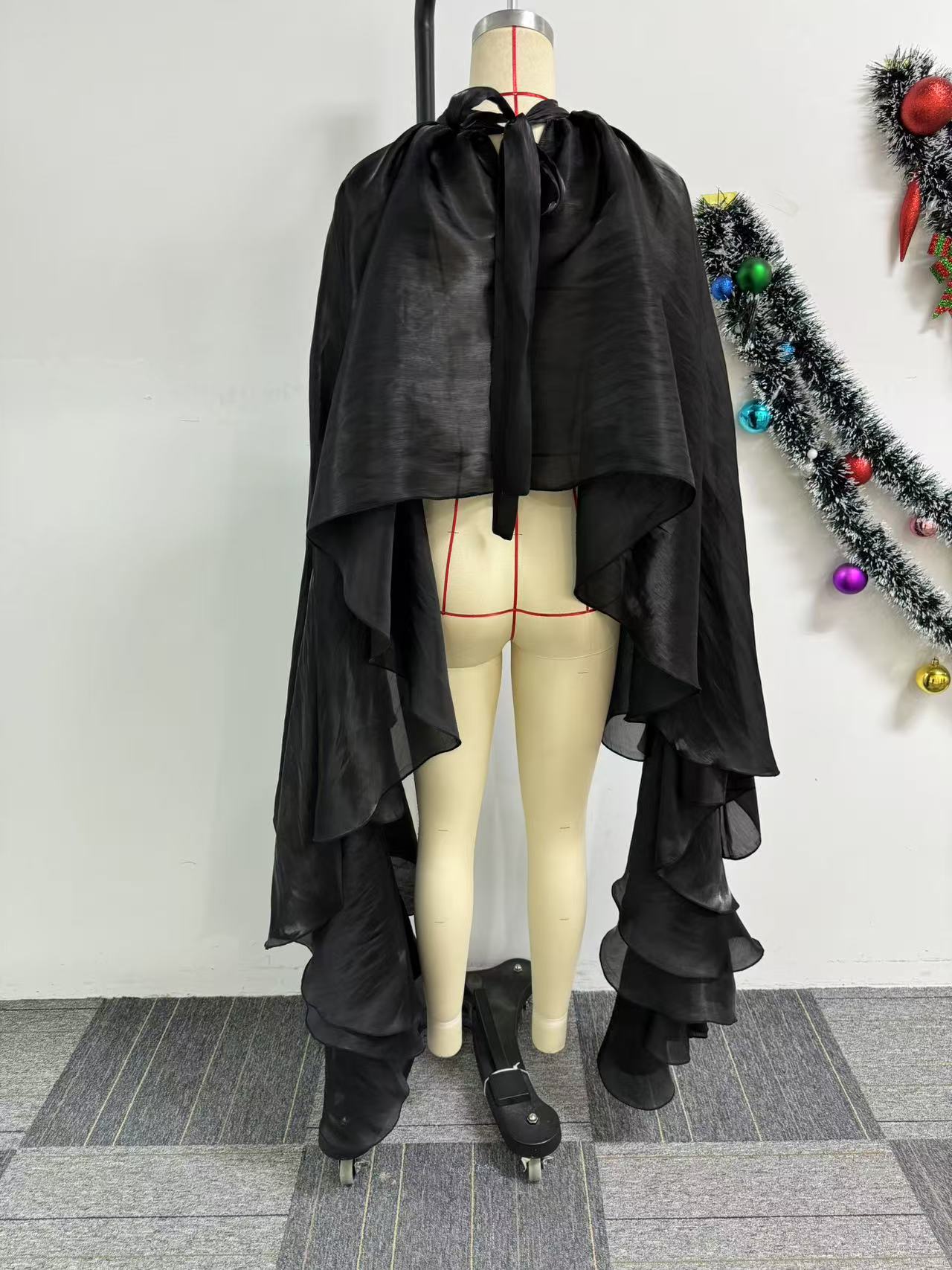 Women Sexy Casual Satin Cape Blouse