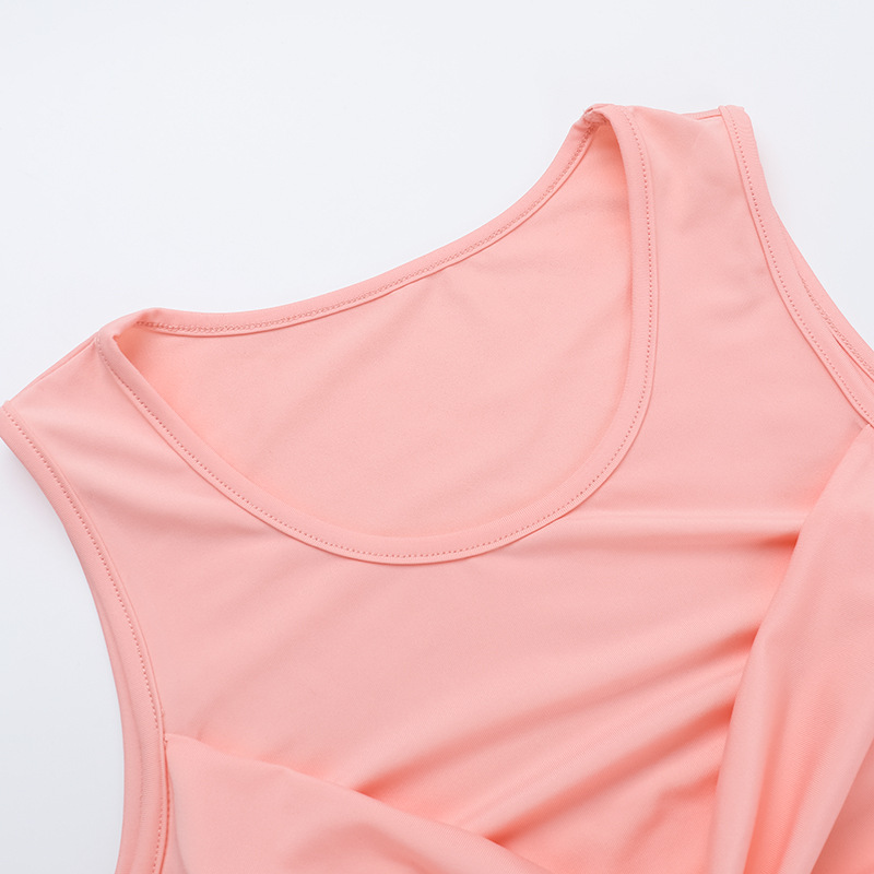 Women Spring Summer Sexy Gathered Ribbon Solid Dress