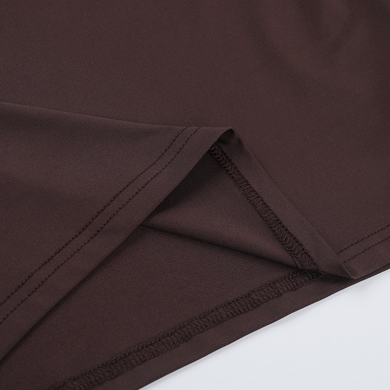 Women Round Neck Gathered Sexy Backless Bodycon Dress