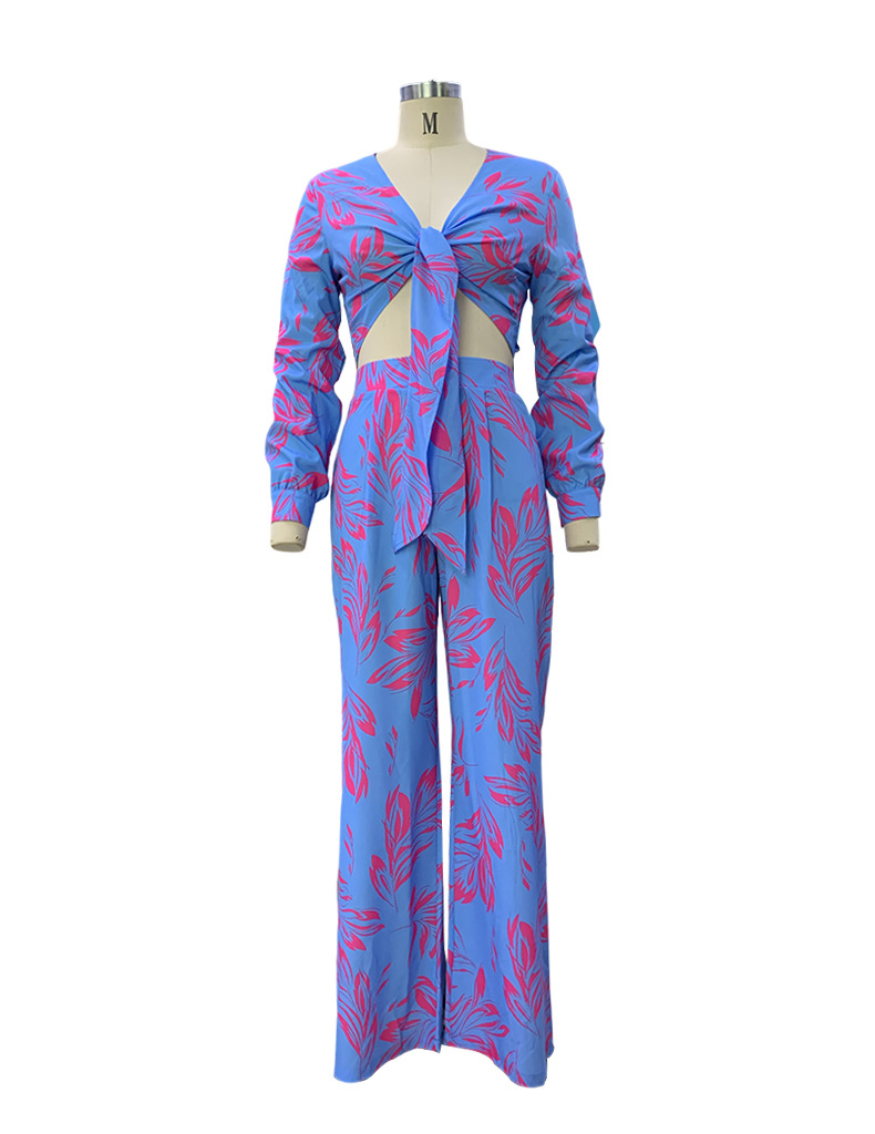 Spring Women's Fashion Sexy Shirt Straight High-Waist Wide-Leg Pants Set