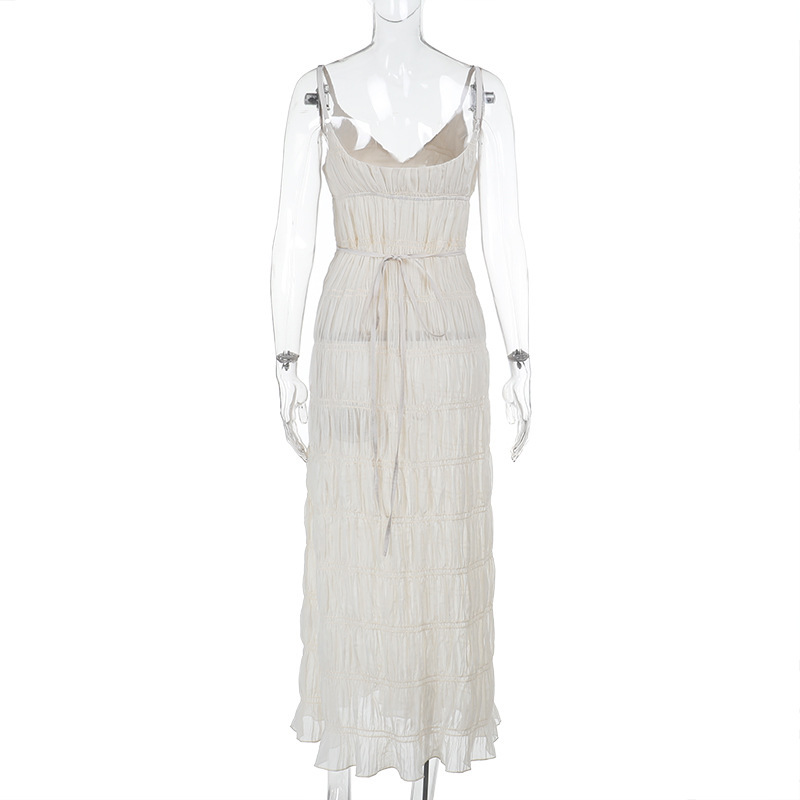 Women Spring Sexy V Neck Strap Dress