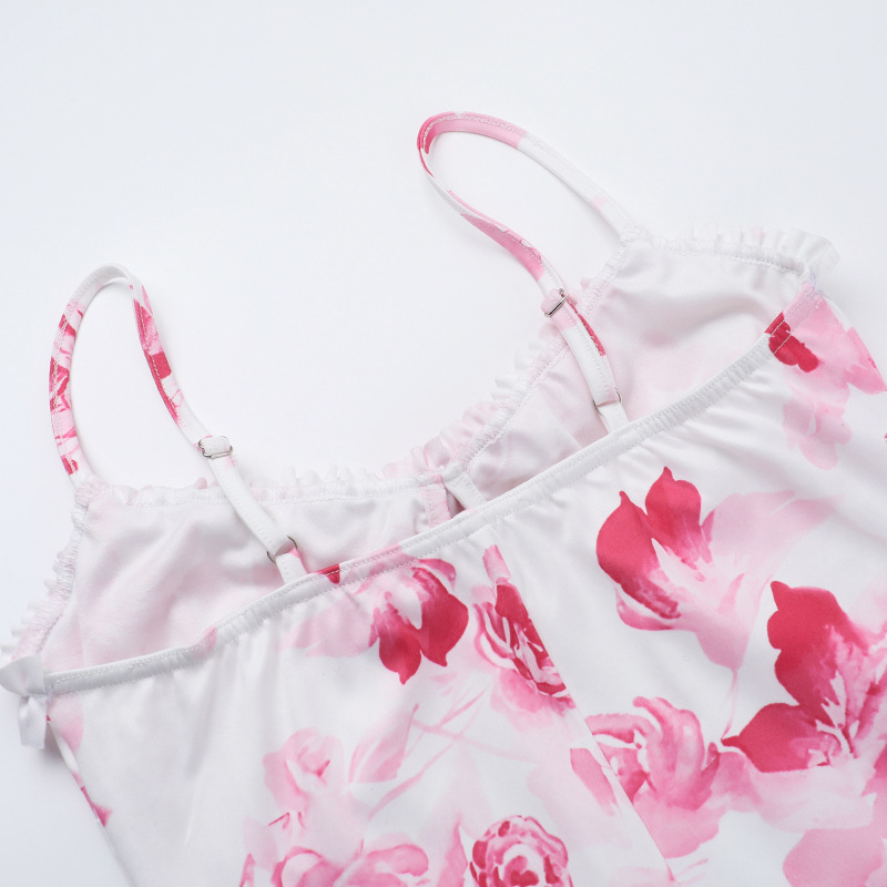 Women Spring Sexy Suspender Print Bodycon Dress