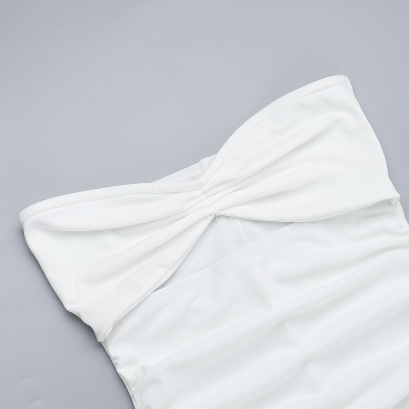 Women Summer Women Beach Holidays Strapless Hollow Dress