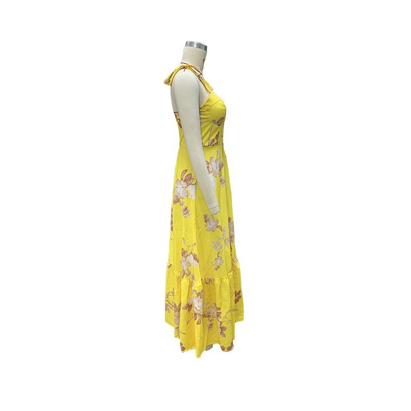Women's Summer Print Strap Maxi Dress