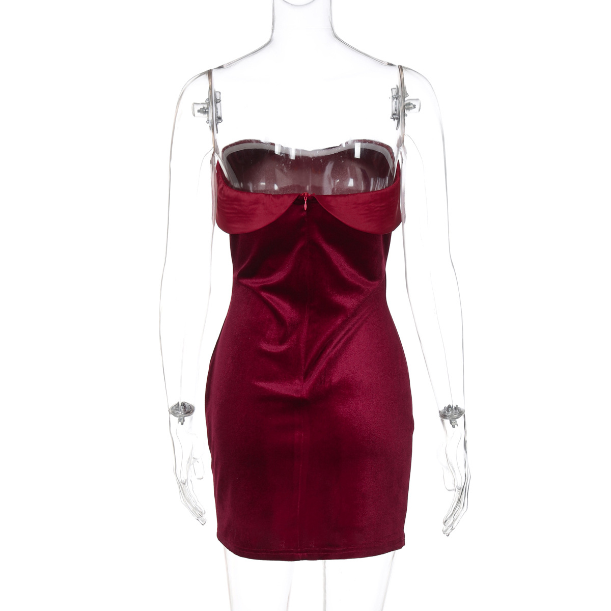 Women's Summer Sexy Strapless Solid Color Bodycon Dress