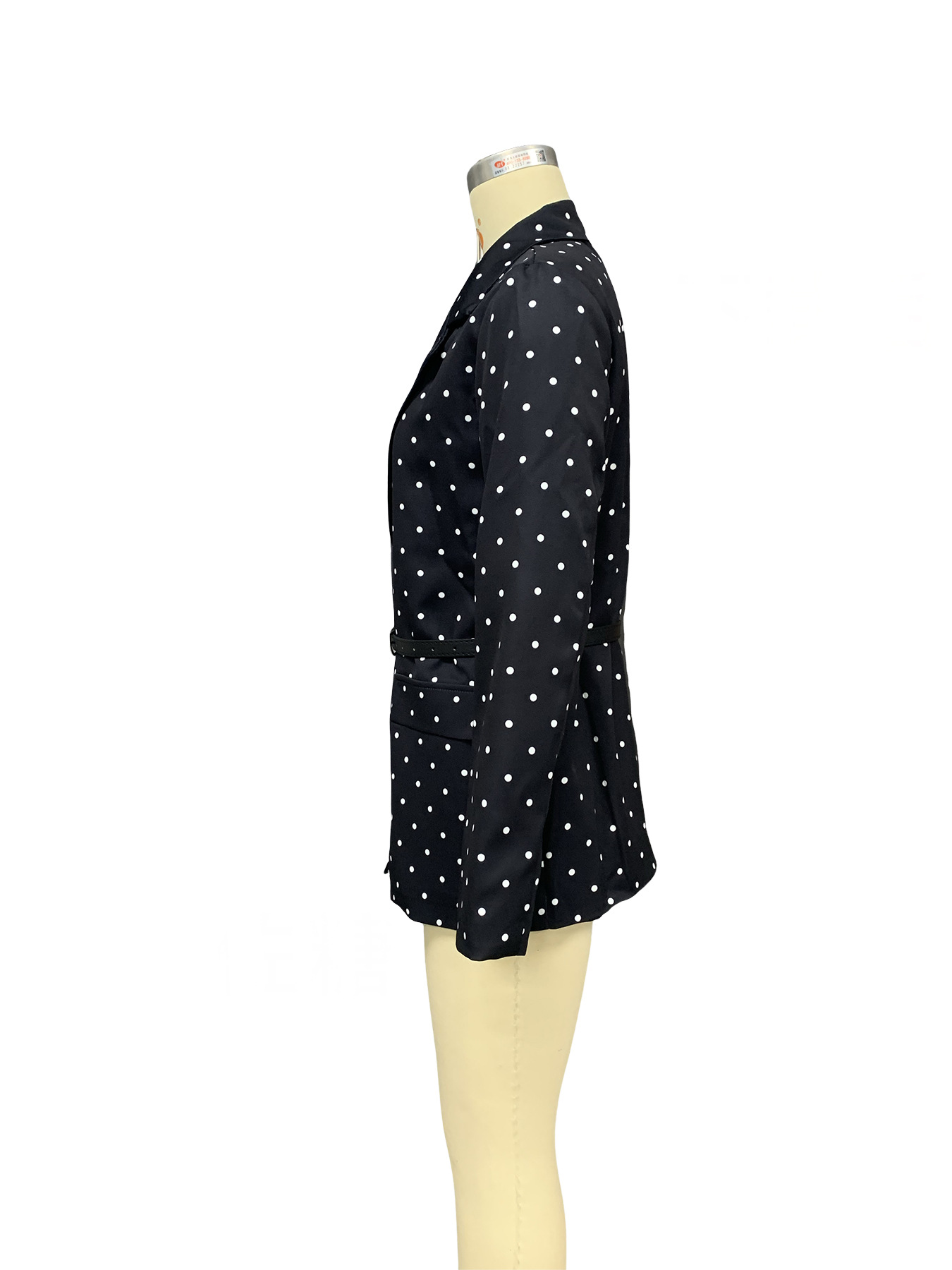 Spring Women's Fashion Chic Polka Dot Turndown Collar Long Sleeve Blazer