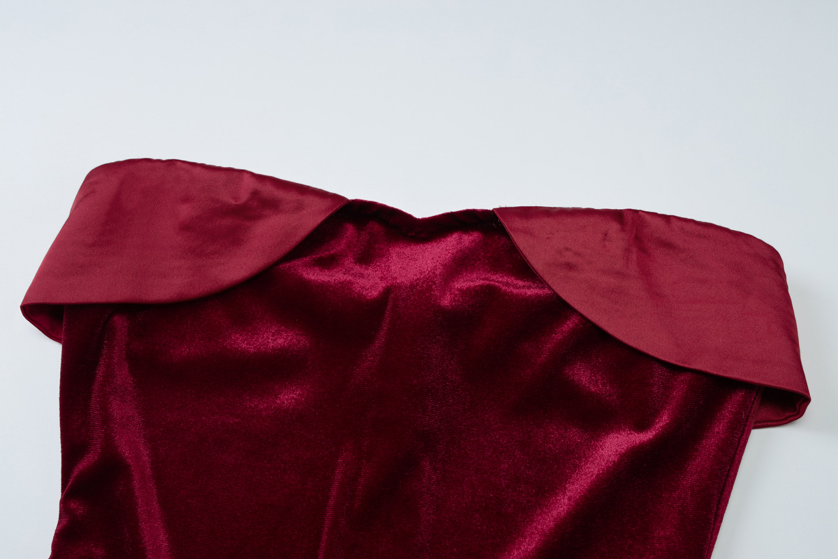 Women's Summer Sexy Strapless Solid Color Bodycon Dress