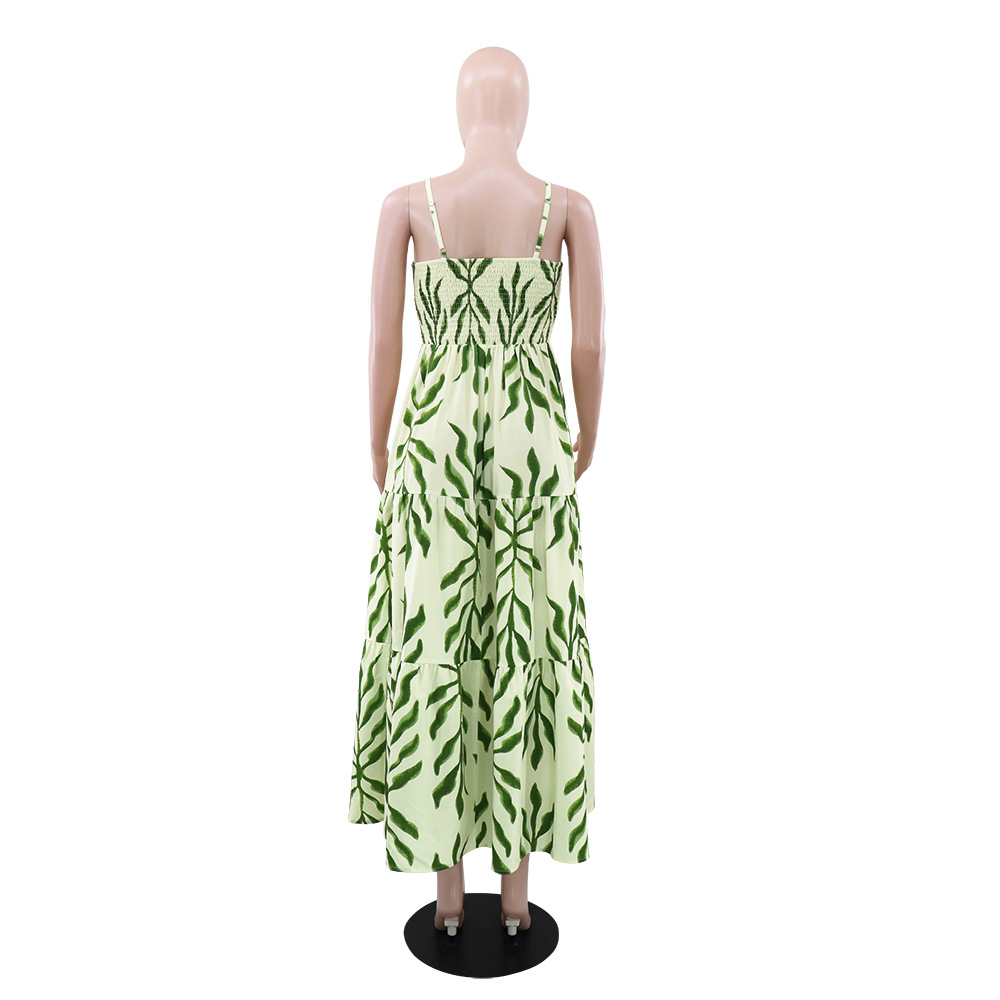 Women Print Suspender Casual Dress