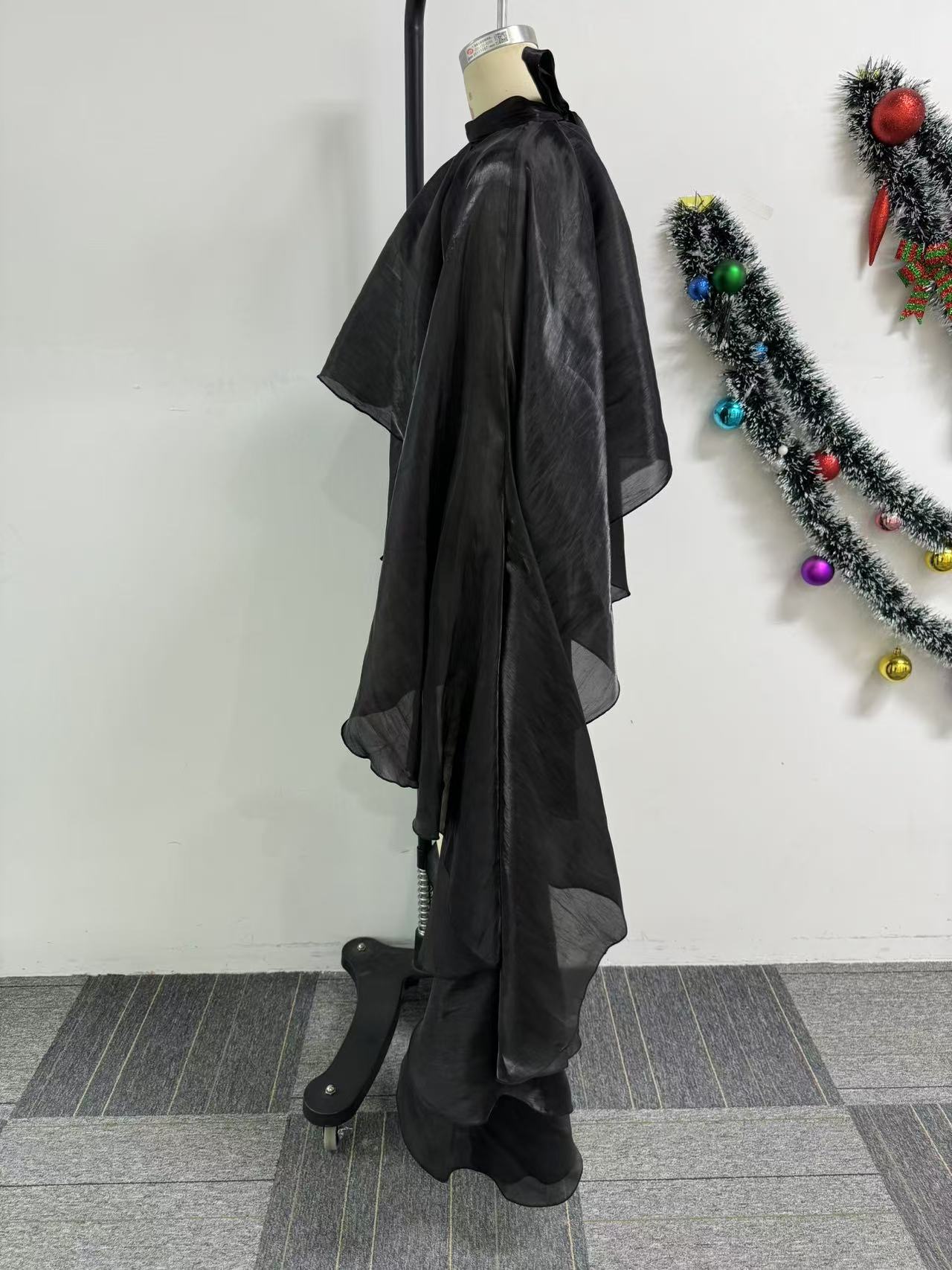 Women Sexy Casual Satin Cape Blouse