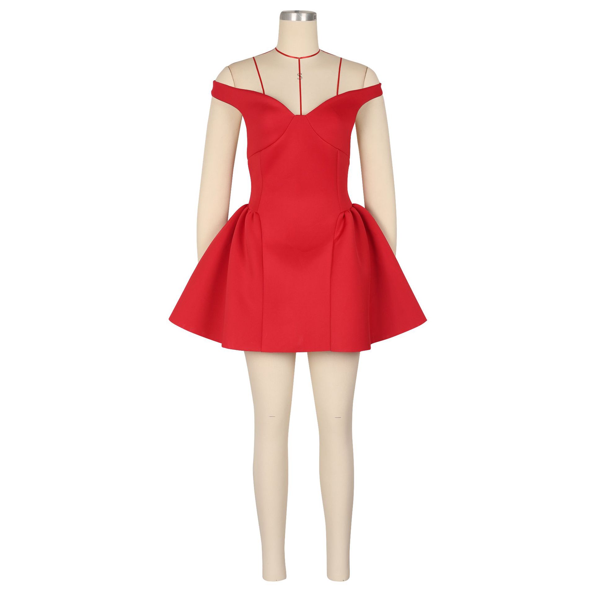 Women Sexy Puffy V-Neck Party Dress