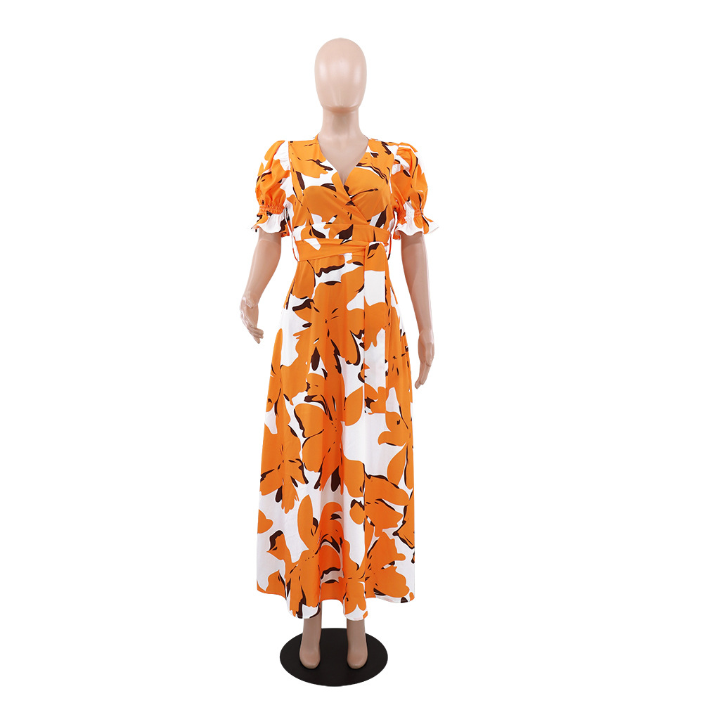 Women Princess Sleeve Print Summer Dress