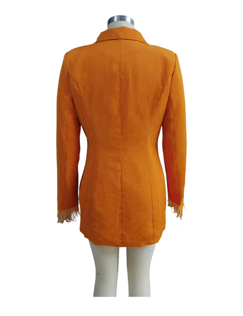 Spring Women's Fashion Feather Long Sleeve Slim Fit Blazer