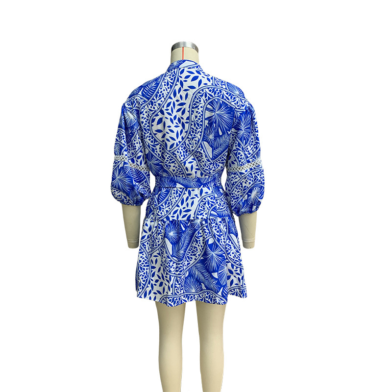 Spring Women's Fashion Print Beach Holidays Dress