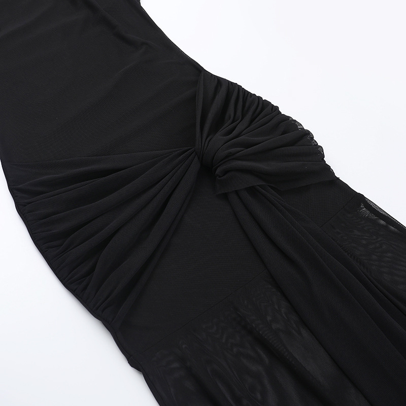 Women Summer Sexy Ribbon Half High Neck Sleeveless Dress