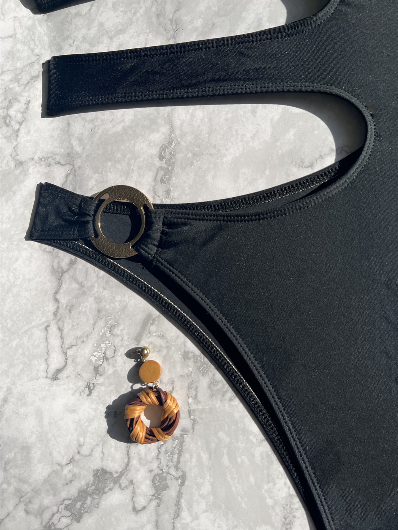 Women One Shoulder Bikini Solid One-Piece Swimwear