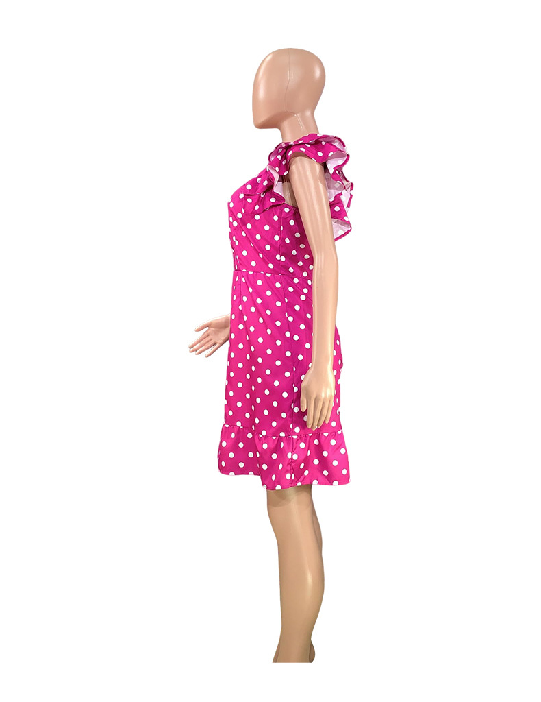 Women Summer Flying Sleeve Mini Sexy Polka Dot Dress