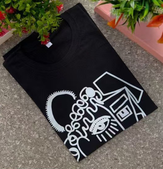 Women American straight shoulder short-sleeved T-shirt summer half-sleeved top