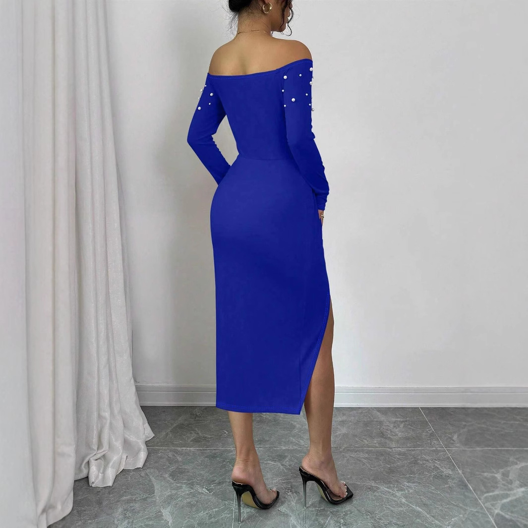 Women summer strapless slit dress