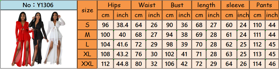 Sexy Solid Color Long Sleeve Slim Waist Tie-Detail Blazer Slit Pants Two-Piece Set