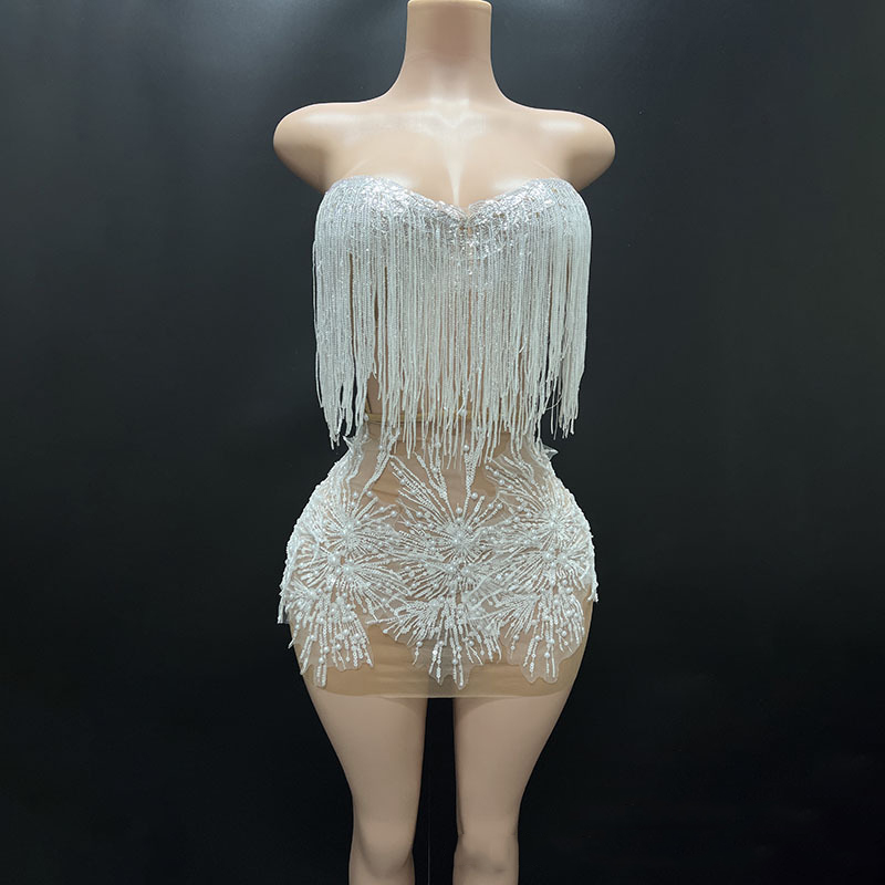 Fashion Halter Neck Strap Mini Dress Nude See-Through Sexy Party Dress