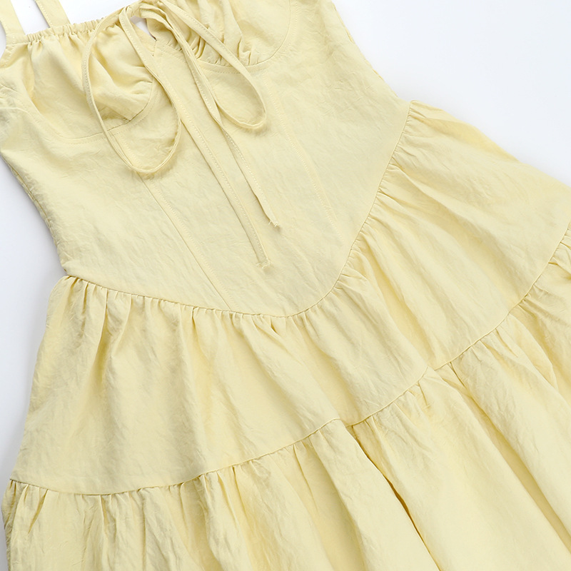 Women Sexy Summer Patchwork Lace-up Dress