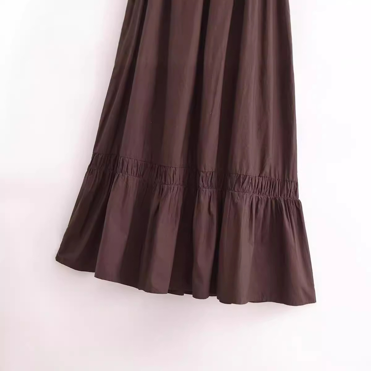 Women summer solid sleeveless Halter Neck lace-up flower dress