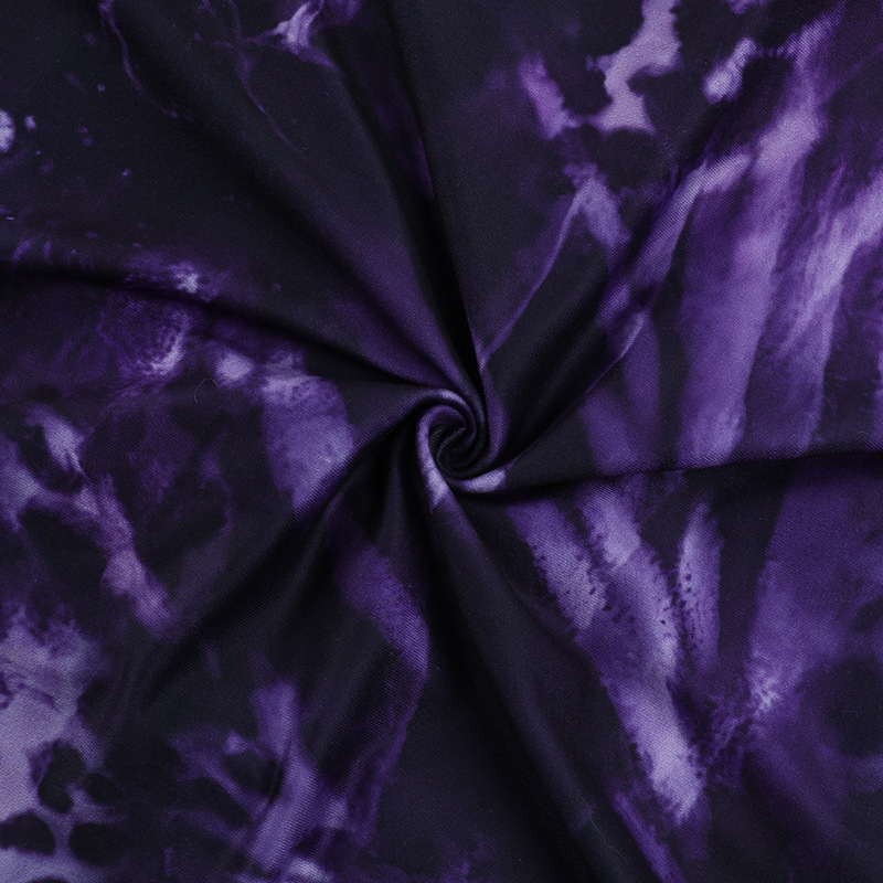 Women Spring Sexy Ruffle V Neck Print Slit Dress