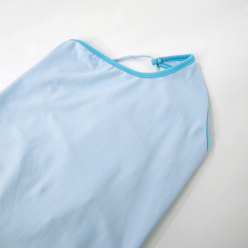 Women Spring Summer Contrast Color Slash Shoulder Backless Lace-Up Sexy Bodycon Dress